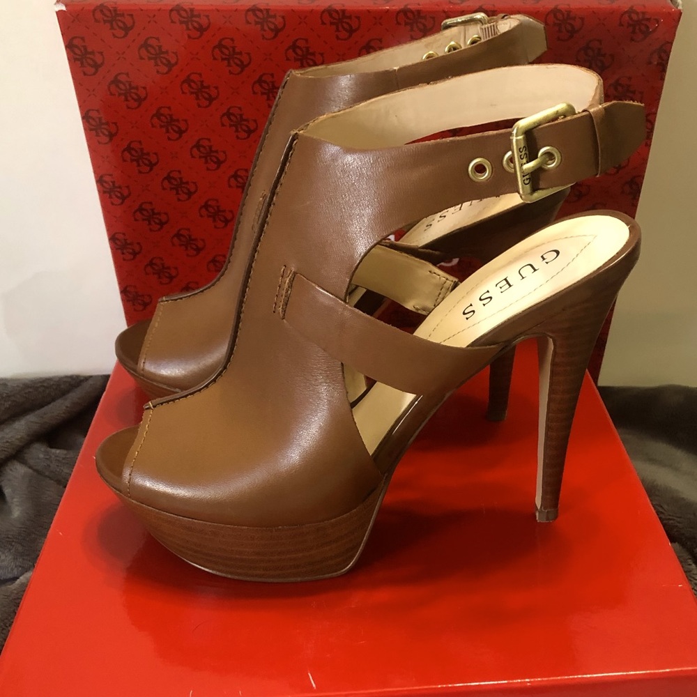 Guess Brown Leather Heels